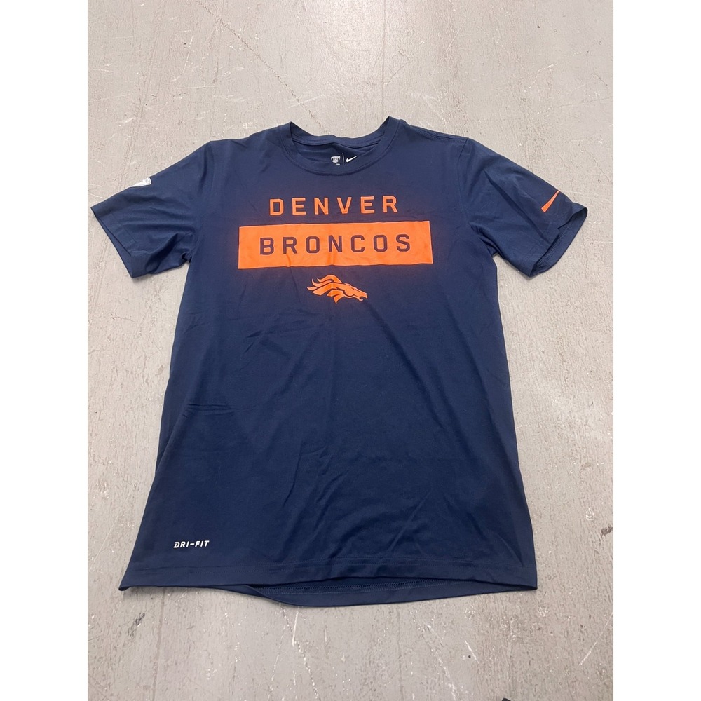 Nike‎ Dri-Fit Denver Broncos Football T-Shirt Mens Small Blue Graphic Training